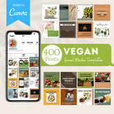 400 Vegan Posts -  Social Media Templates